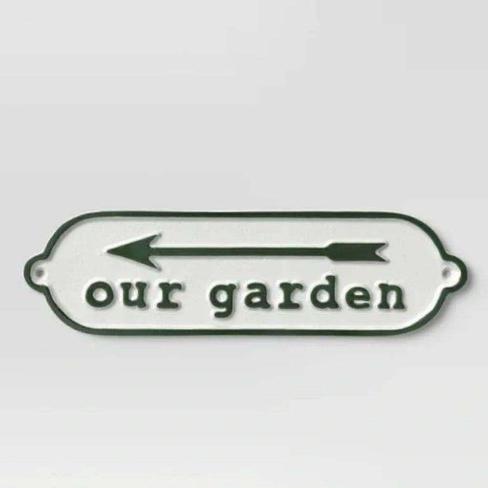 Our Garden Aluminum Wall Sign Green/White - Smith & Hawken™